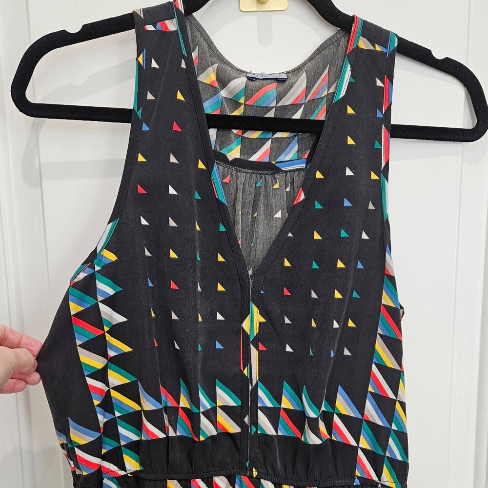 Colorful Geometric Silky Tank Top Size S